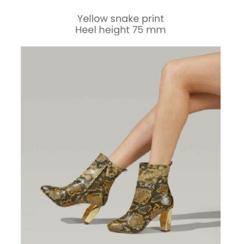 KURT GEIGER SNAKEPRINT HIGH HEEL ANKLE BOOTS